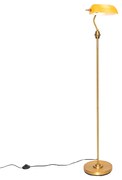 Lampada da terra classica notarile bronzo con vetro ambrato - Banker