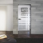 Porta battente Bora Horizon bianco e trasparente L 80 x H 210 cm reversibile