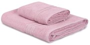 Asciugamani e teli da bagno in cotone rosa in set di 2 pezzi Dora - Foutastic