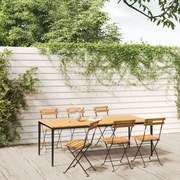 Sedie da giardino pieghevoli 6 pz in acciaio e massello acacia