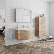 Mobile sottolavabo e lavabo Solitaire per vasca centrale rovere castello L 90 x H 49 x P 22 cm 2 cassetti
