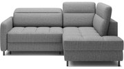 Divano angolare grigio allungabile/con contenitore (con penisola a destra/a L) e rivestimento in velluto Barea – ELTAP