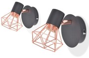 Applique 2 Pz E14 Nero E Rame /