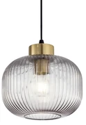 Sospensione Vintage-Decò Mint-2 Metallo Fumè 1 Luce E27