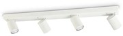 Plafoniera Moderna Rudy Metallo Bianco 4 Luci 7W 3000K Luce Calda