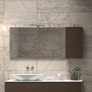 Kamalu - Specchio bagno 155cm pensile contenitore a destra SP-155S