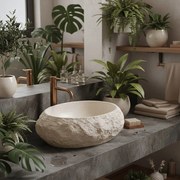 Lavabo da appoggio Rea Mika Warm Beige