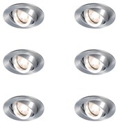 Set di 6 faretti da incasso moderni orientabili - Club