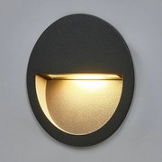 Lucande applique a LED da incasso Loya, Ø 11,5 cm, grigio, IP54
