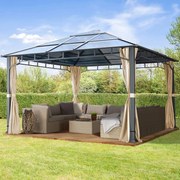 TOOLPORT Gazebo da giardino Sunset Deluxe, crema, 4x4m - (300171)