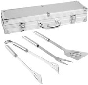 Kit di Utensili per Barbecue con Custodia Acciaio inossidabile 37 x 10 x 8 cm