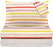 Completo letto 1 piazza poli stampa righe rosa