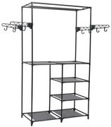 Appendiabiti Acciaio E Tessuto Non Tessuto 87x44x158 Cm Nero /