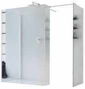 Box doccia walk-in Wens, vetro 6 mm, H 200 cm, profilo bianco