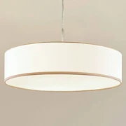 Lindby Lampada a sospensione Sebatin, Ø 50 cm, beige, tessuto, E27
