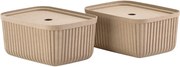 Scatole in set con coperchio marrone chiaro 2 pz 32x23x20,5 cm Pulp – Zone
