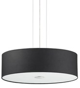 Sospensione Industrial-Minimal Woody Corda Nero 5 Luci E27