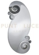 Specchio circeo in ferro con riccioli foglia argento in ferro 63x13...