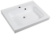 Lavabo integrale a incasso rettangolare vasca centrale Remix L 61 x H 14 x P 49 cm in ceramica bianco