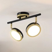 Lindby fatto da soffitto Alsani, a 2 luci, acciaio, nero, oro