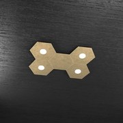 Hexagon applique-plafoniera 4 luci + 1 decorativo foglia oro 1142-4...