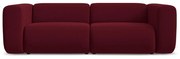 Divano burgundy con rivestimento in velluto 228 cm Ekahi – Makamii
