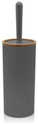 Portascopino wc Grigio dettagli effetto legno serie Blob
