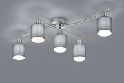 Garda plafoniera 5 diffusori in tessuto grigio l. 75cm + 44,2cm att...
