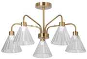 Lampadario a sospensione con supporto rigido 5xE27/60W/230V oro