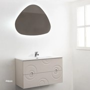 Mobile Bagno Sospeso "Vertigo" Da 100 Cm Composto Da Due Cassetti Finitura Cashmere