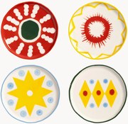 Set di 4 piatti da dessert dipinti a mano Festivo