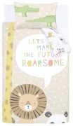 Set copripiumino e federa da bambini marrone chiaro per letto singolo 135x200 cm Roarsome Animals – Catherine Lansfield