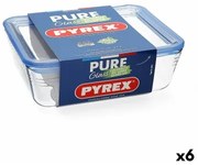 Porta pranzo Ermetico Pyrex Pure Glass Trasparente Vetro (800 ml) (6 Unità)