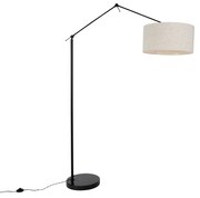 Lampada da terra nera con paralume grigio chiaro 50 cm orientabile - Editor