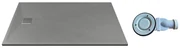 Piatto per doccia da posare o da incasso con sifone 140 x 90 cm in Resina Grigio - MIRNOSA