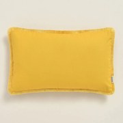 Federa giallo senape BOCA CHICA con nappe 30 x 50 cm