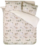 Set copripiumino e federa beige in micropile per letto singolo 135x200 cm Winter Friends – Catherine Lansfield