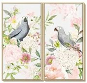 Quadro DKD Home Decor 60 x 4 x 120 cm Fiori Shabby Chic (2 Unità)