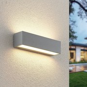 Applique da esterni a LED Lengo Lucande, Alluminio / Grigio / Zincato, Alluminio, Moderno, Applique LED da esterni