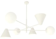 Plafoniera Moderna Industrial Hermes 6 Luci Bianco