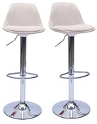 Sgabelli da bar design in tessuto effetto velluto beige (set di 2) STEEVY