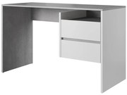 Scrivania con cassetti MARLO grigio cemento/bianco