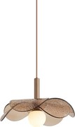 Lampada a sospensione di design bronzo scuro con vetro ambrato - Kemner