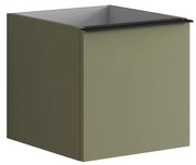 Struttura semi colonna da bagno Pixel2 cassetti laccato opaco verde salvia L 40 x H 40 x P 45.5 cm
