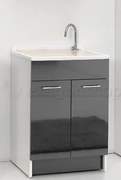 Colavene Swash mobile lavatoio 50x45 due ante con tavola lavapanni in legno massello Grigio Antracite