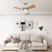 Ventilatore Soffitto Luce E Telecomando 76 Cm Marrone Chiaro /