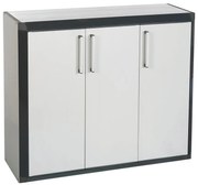 Armadio basso Thetris Eco GAROFALO in resina, grigio antracite L 102 x H 84.4 x P 39 cm, 3 ante, adatto per esterno riparato