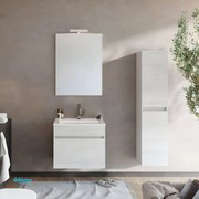 Mobile Bagno Sospeso "Bogota" Da 60 Cm Composto Da Due Cassetti Finitura Rovere Bianco/Rovere Fumo/Rovere Grigio