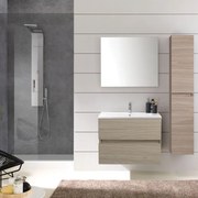 Mobile da bagno sospeso sotto lavabo L 59.5 x H 50 x P 46 cm rovere, 2 cassetti Kora