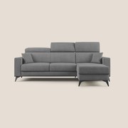 Pegaso divano letto angolare con poggiatesta reclinabili e rivestimento impermeabile T02 grigio